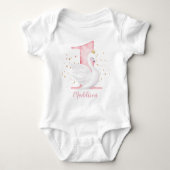 Princess Swan 1st Birthday Baby Bodysuit (Voorkant)