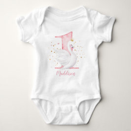 Princess Swan 1st Birthday Baby Bodysuit