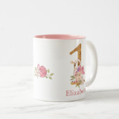 Princess Swan 1st Birthday Two-Tone Coffee Tweekleurige Koffiemok (Voorkant rechts)