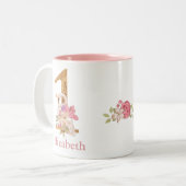 Princess Swan 1st Birthday Two-Tone Coffee Tweekleurige Koffiemok (Voorkant links)