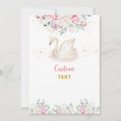 Princess Swan Baby shower aangepaste tekst Kaart (Voorkant)