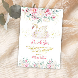 Princess Swan Baby shower Bedankkaart