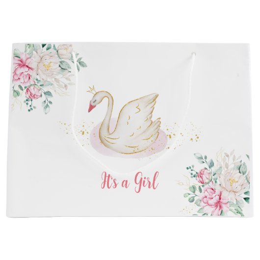 Princess Swan Baby shower Groot Cadeauzakje (Voorkant)