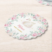 Princess Swan Baby shower Kartonnen Onderzetters (Gekanteld)