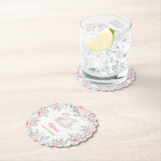 Princess Swan Baby shower Kartonnen Onderzetters (Insitu)