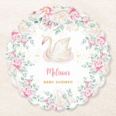 Princess Swan Baby shower Kartonnen Onderzetters (Voorkant)
