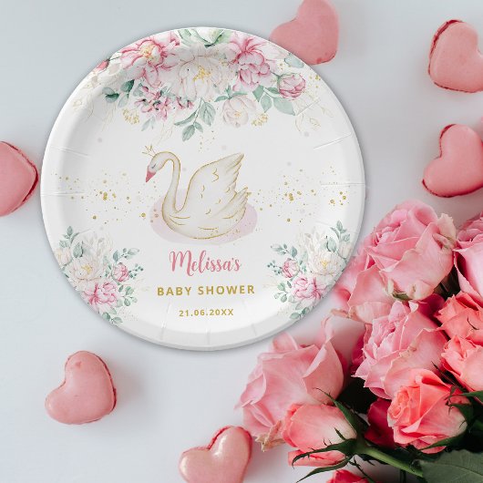 Princess Swan Baby shower Papieren Bordje