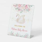 Princess Swan Baby shower Welkom Reclamebord Met Voetstuk (Voorkant)