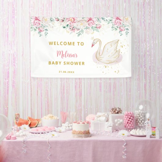 Princess Swan Baby shower Welkom Spandoek (Feest)