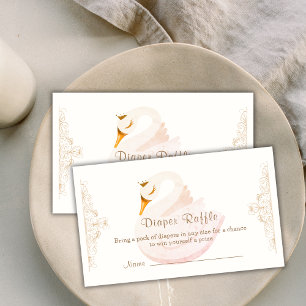  Princess Swan Luier Raffle Baby shower Informatiekaartje