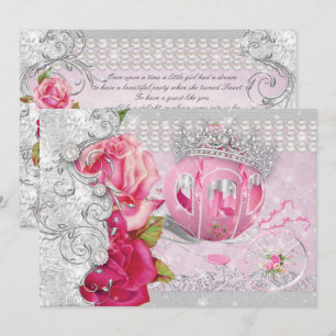 Princess Sweet 16 Quince Anos Bling Carriage Kaart