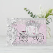 Princess Sweet 16 Quince Anos Bling Carriage Kaart (Staand voorkant)