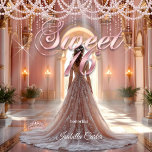 Princess Sweet 16 Verjaardagsfeest Blush Pink Kaart<br><div class="desc">Sprookjesprinses Sweet 16 Verjaardagsfeest Blush Pink. Prinses Sweet 16 Verjaardag 16e Verjaardagsfeest. Tiara Dress en witte kant zilveren sterren glitter sprankelende gloed. schattig Let op: geen echte kant of juwelen / edelstenen. Elke leeftijd Verjaardag. Aanpassen met uw eigen gegevens. Alle Design zijn Copyrecht! Inhoud en Design © 2000-2024 Zizzago™ ®...</div>