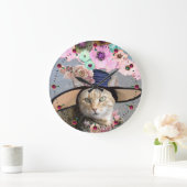 PRINCESS TATUS /ELEGANT CAT,BIG DIVA HAT AND ROSES GROTE KLOK (Huis)