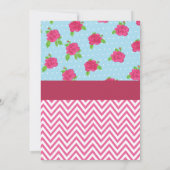 Princess Tea Party Alice Pink Birthday Invite Kaart (Achterkant)