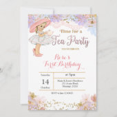 Princess Tea Party Birthday Invitation Kaart (Voorkant)