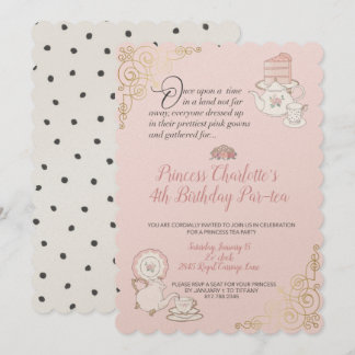 Princess Tea Party Girl's Birthday Invitation Kaart