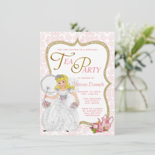 Princess Tea Party Kaart (Staand voorkant)