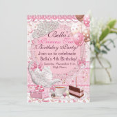 Princess Tea Party uitnodiging (Staand voorkant)