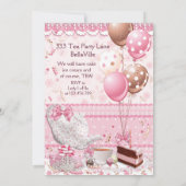 Princess Tea Party uitnodiging (Achterkant)