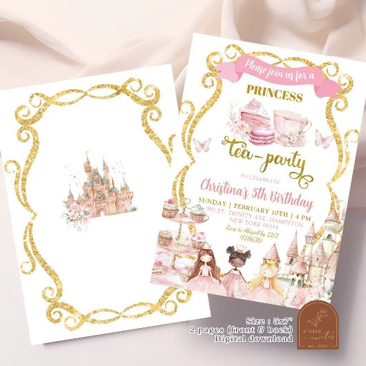 Princess Tea Party uitnodiging