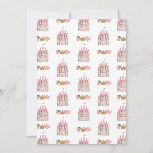Princess Tea Party Uitnodiging voor verjaardag (Achterkant)