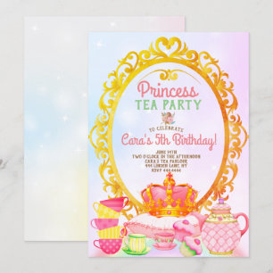 Princess Tea Party Verjaardagsfeestje Kaart