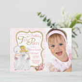 Princess Tea Party Verjaardagsfeestje Kaart (Staand voorkant)