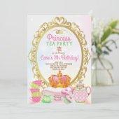 Princess Tea Party Verjaardagsfeestje Kaart (Staand voorkant)