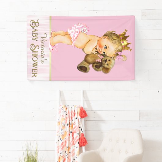 Princess Teddy Bear Baby shower Spandoek (Insitu)