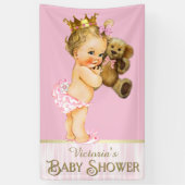 Princess Teddy Bear Baby shower Spandoek (Verticaal)