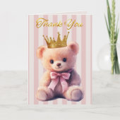 Princess Teddy Bear Bedankkaart (Voorkant)