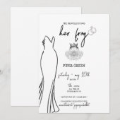 Princess & The Frog - B&W - Vrijgezellenfeest Invi Kaart (Voorkant / Achterkant)