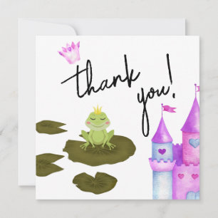 Princess + The Frog -Kleur- Trouwkaart voor bedank Bedankkaart