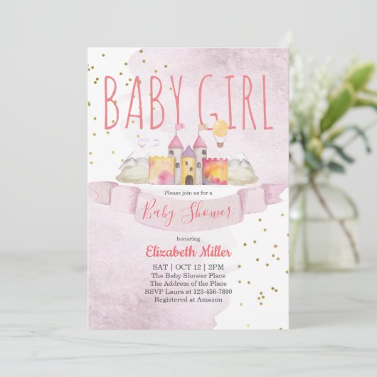 Princess Theme Baby shower Invitation (Staand voorkant)