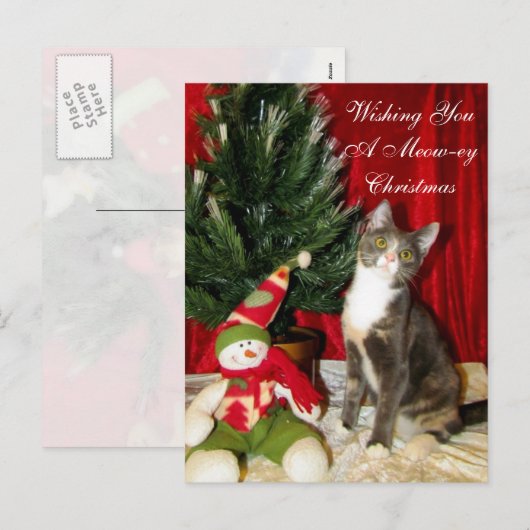 Princess Tiana's kerstKaart - Cat / Kitten Feestdagenkaart (Voorkant / Achterkant)