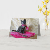 Princess Tiana's verjaardag - Cat / Kitten Kaart (Gele Bloem)