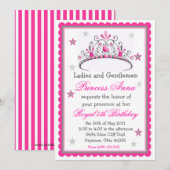 Princess Tiara Birthday Uitnodiging (Voorkant / Achterkant)