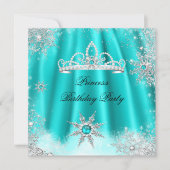 Princess Tiara Blauwgroen Blue Snowflake Birthday  Kaart (Voorkant)