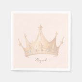 Princess Tiara Blush Baby shower gepersonaliseerd Servet (Voorkant)