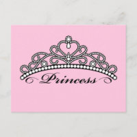 Princess Tiara Briefkaart (roze achtergrond)