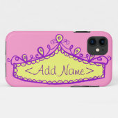 Princess Tiara Crown Custom Name iPhone Case (Achterkant (horizontaal))