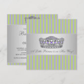 Princess Tiara Green Paarse Meisje Baby shower Kaart (Voorkant / Achterkant)