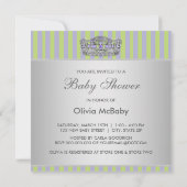 Princess Tiara Green Paarse Meisje Baby shower Kaart (Achterkant)