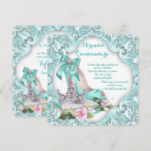 Princess Tiara High Heel Shoe Quinceanera Kaart (Voorkant / Achterkant)