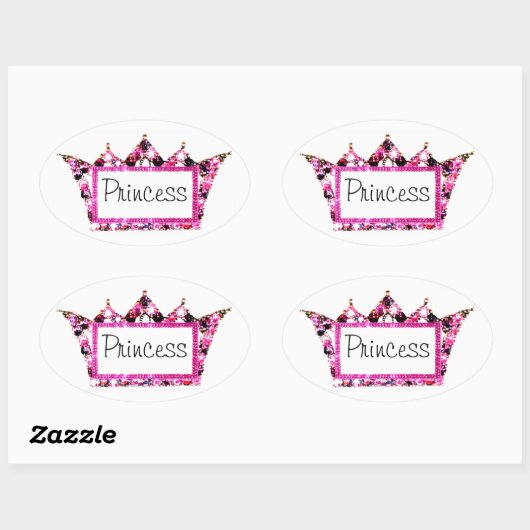 "Princess" Tiara Label Stickers (Vel)