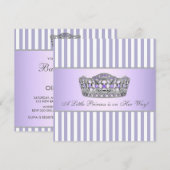 Princess Tiara Lavender Paarse Baby Meisje Douche Kaart (Voorkant / Achterkant)