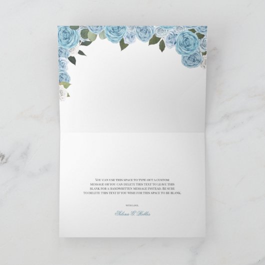 Princess Tiara Light Blue Rozen Bedankkaart (Binnen)