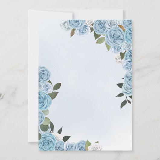 Princess Tiara Light Blue & White Rose Quinceanera Kaart (Achterkant)