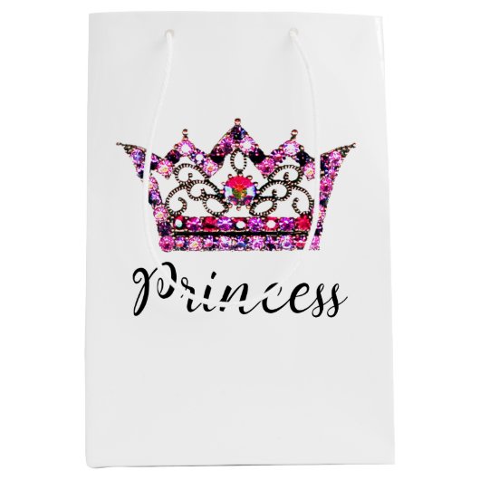 "Princess" Tiara Medium Gift Bag Cadeauzakje (Voorkant)